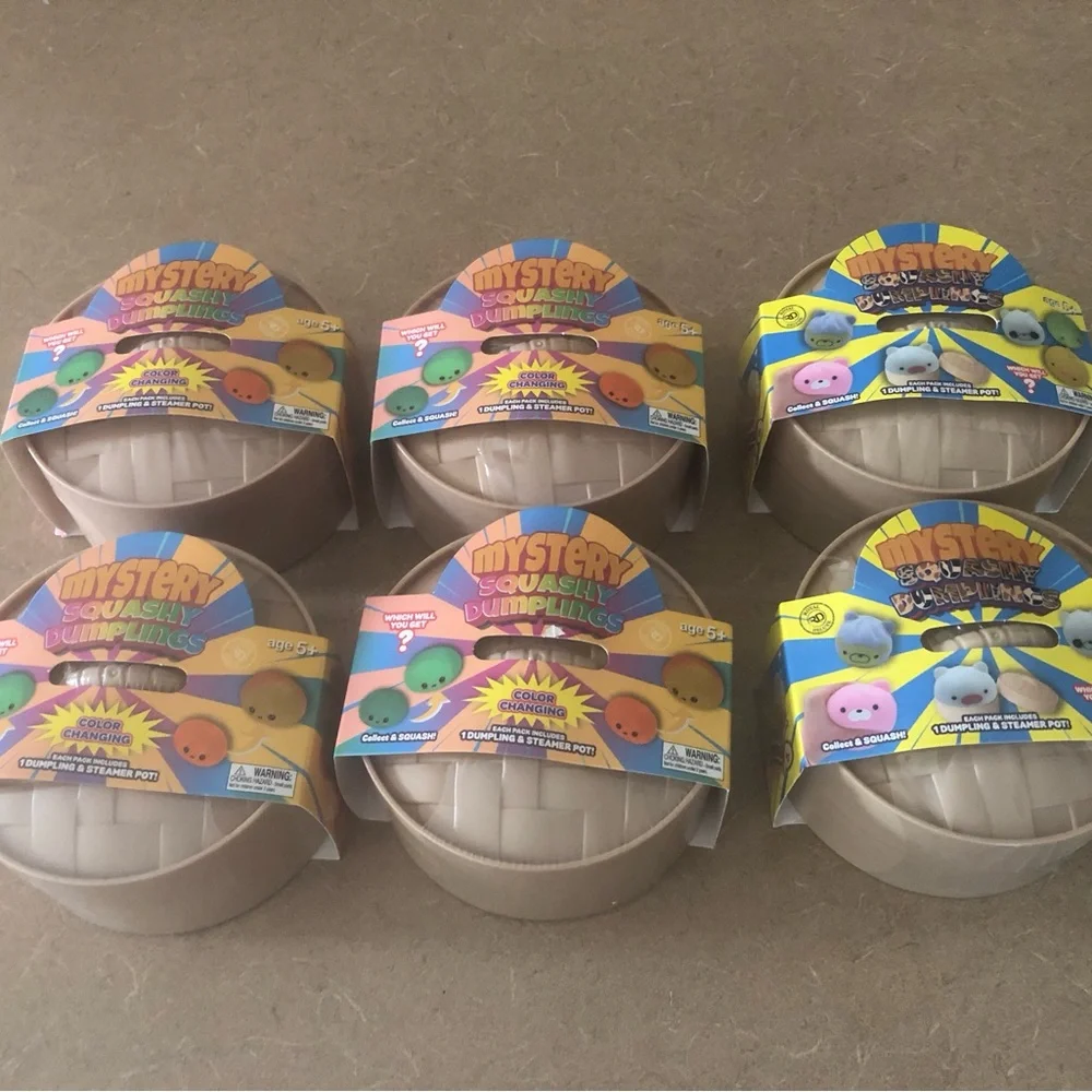 6 Mystery Squishy Dumplings Surprise Toys - Assorted Pastel Colors